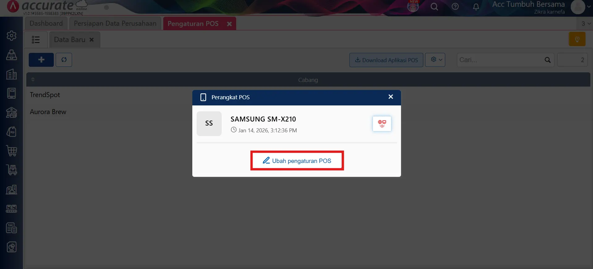 akses mengubah harga jual