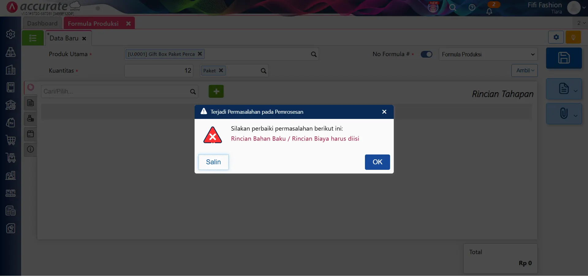 produksi tanpa bahan baku