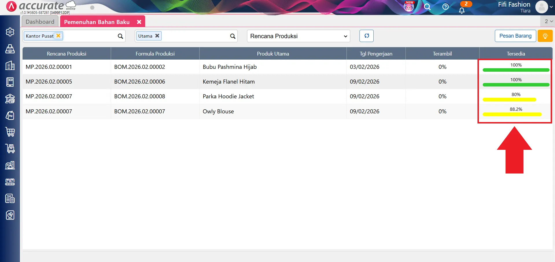 membuat pesanan barang