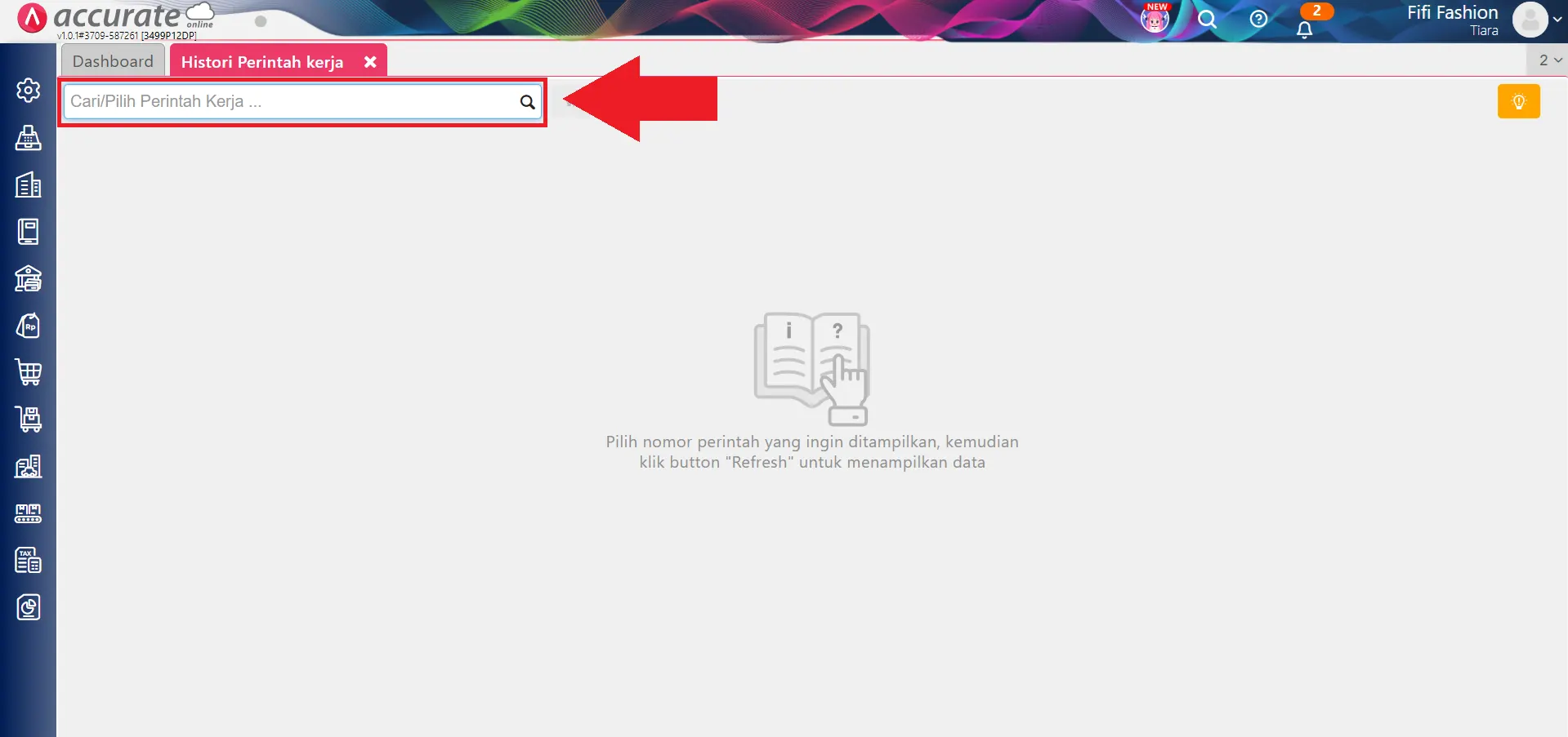histori perintah kerja