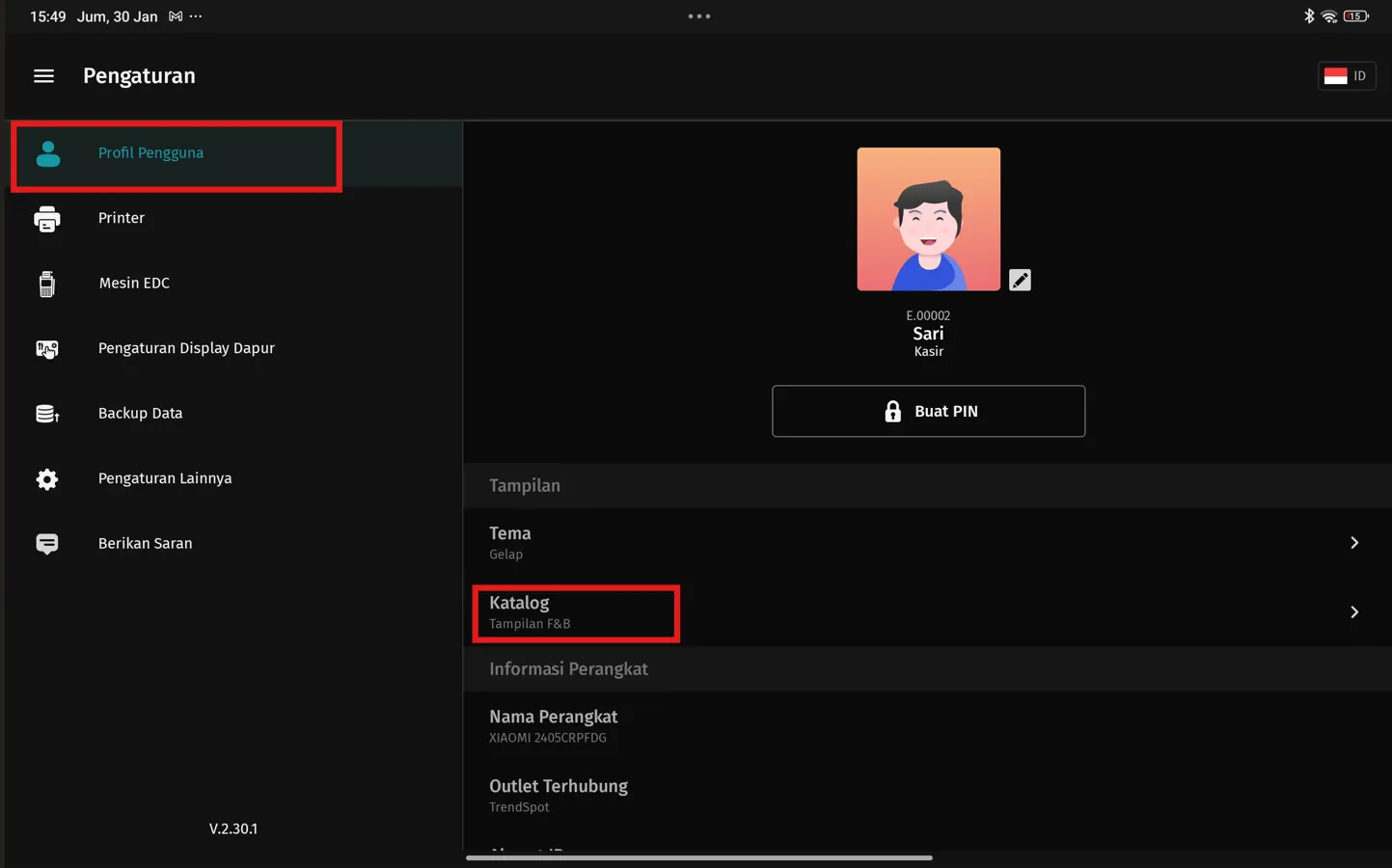 ubah tampilan katalog