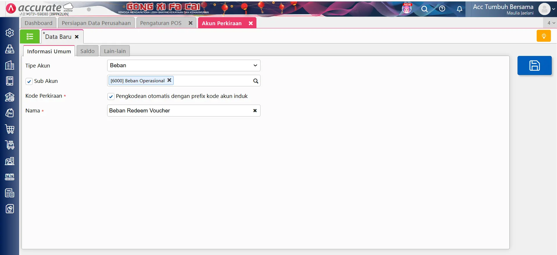 memilih akun redeem point