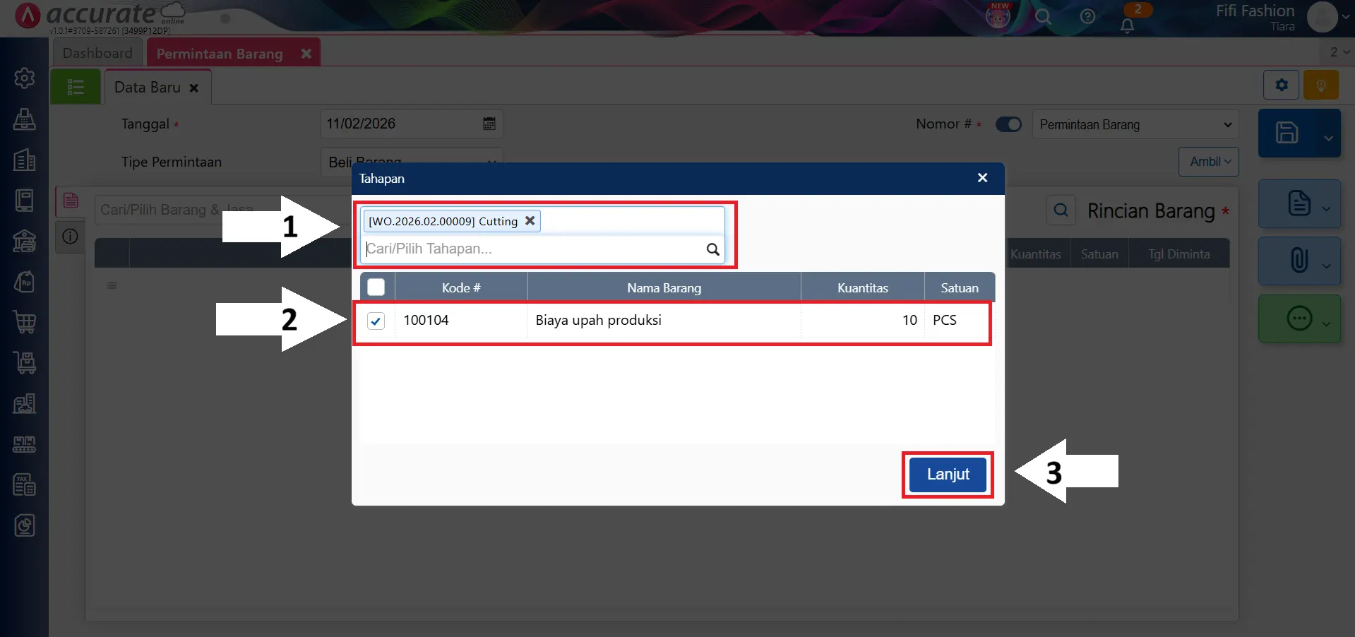 subkon biaya produksi