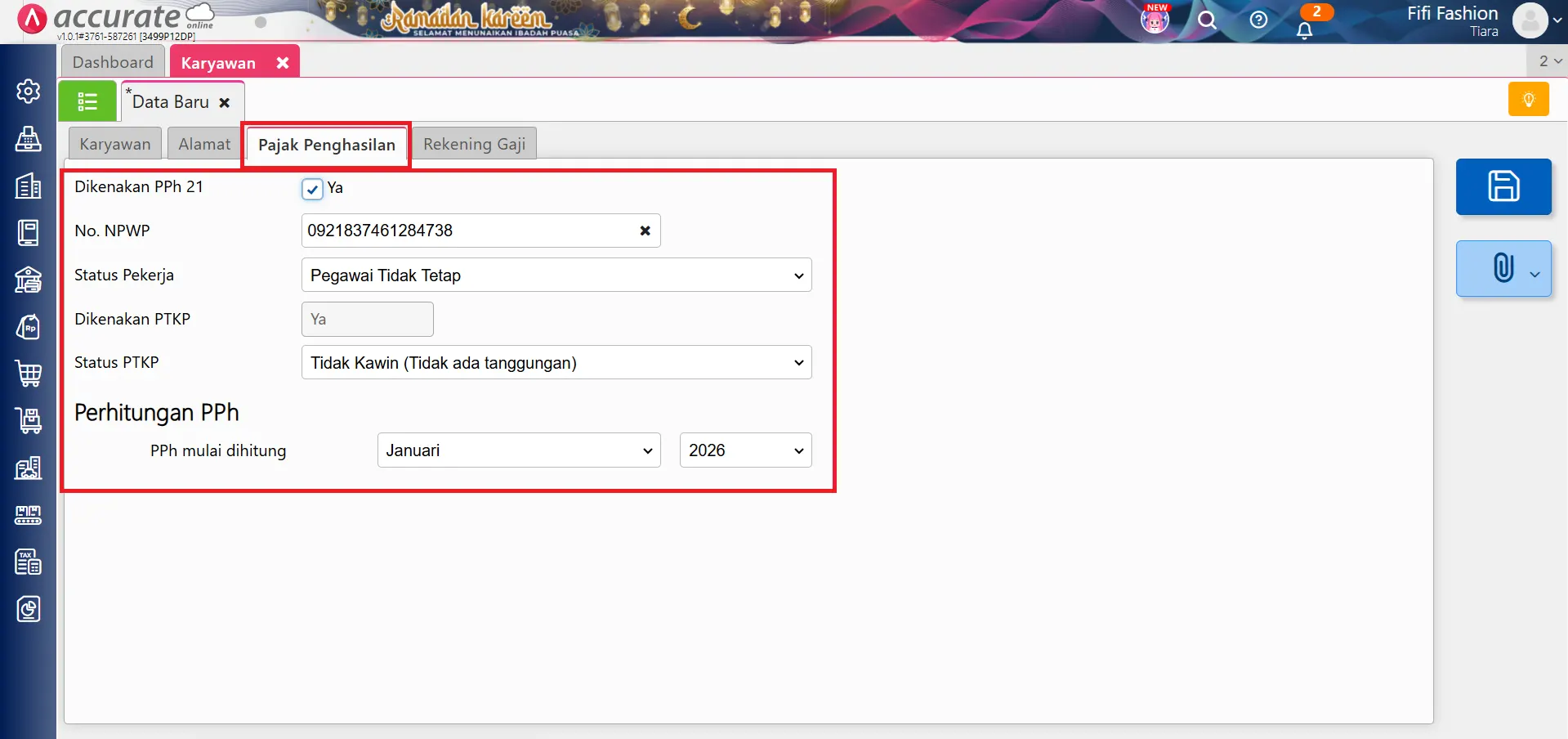 menghitung PPh 21 pegawai tidak tetap