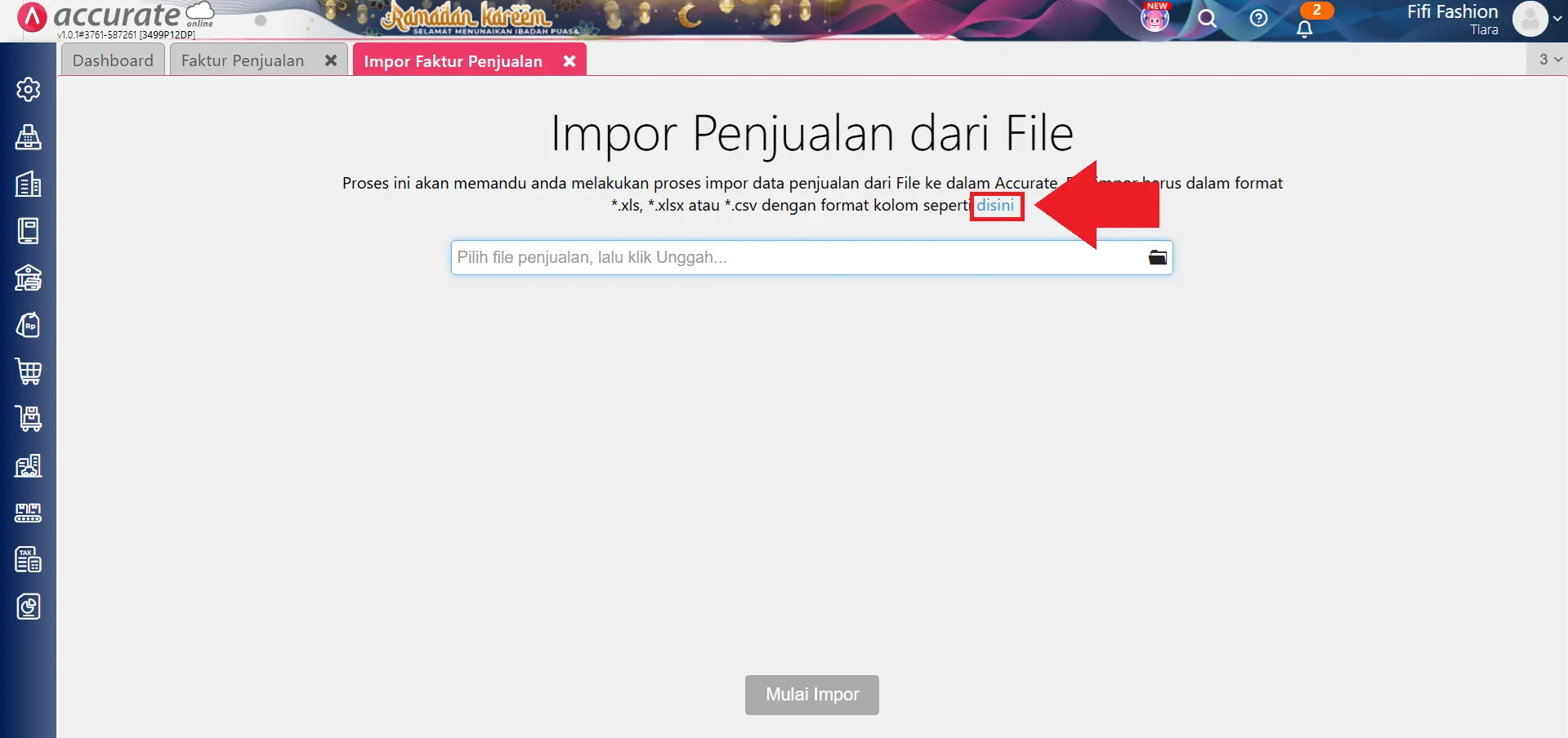 impor faktur dari pesanan penjualan