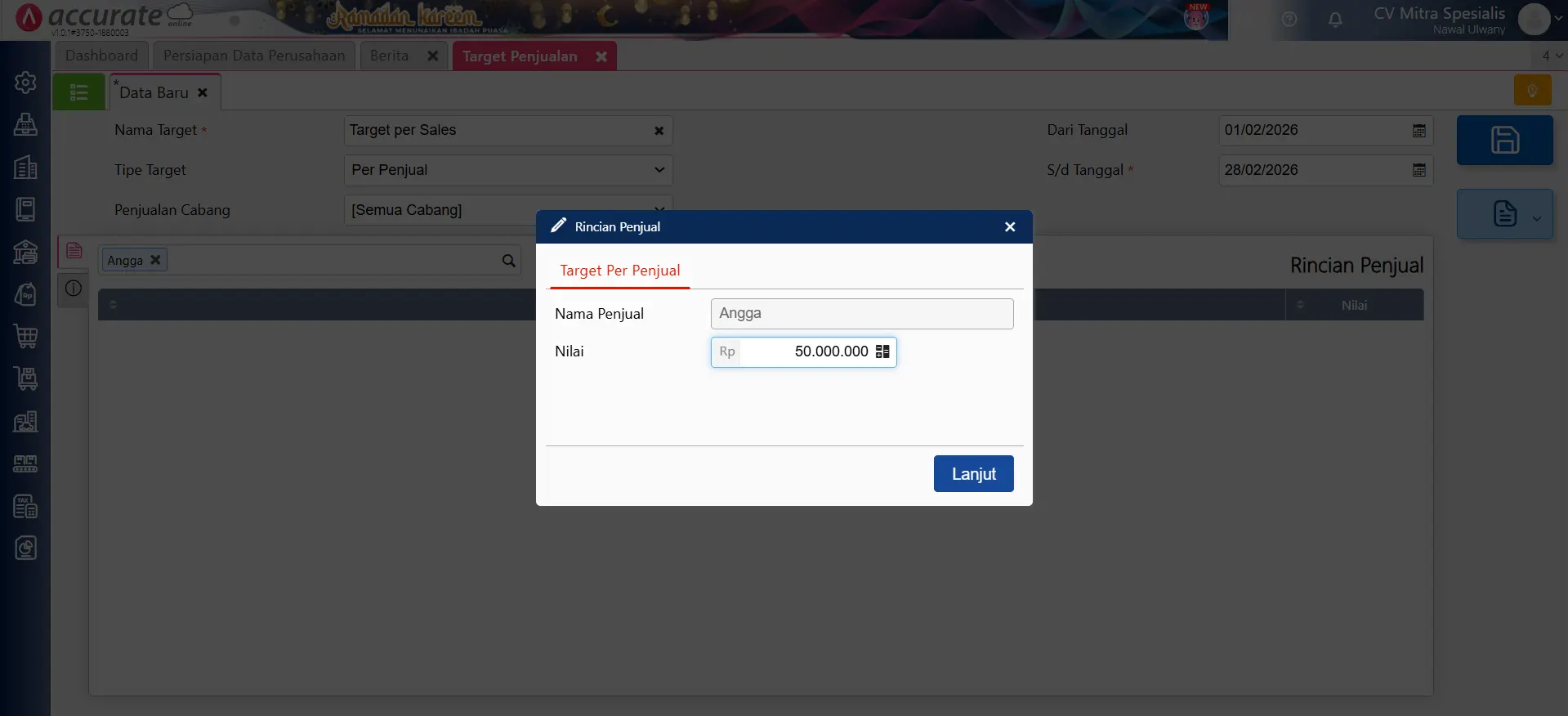 target penjualan sales