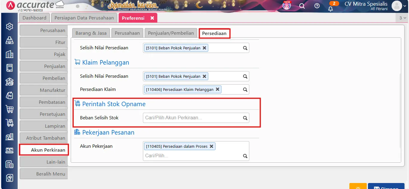 Cara mengatasi error selisih stok
