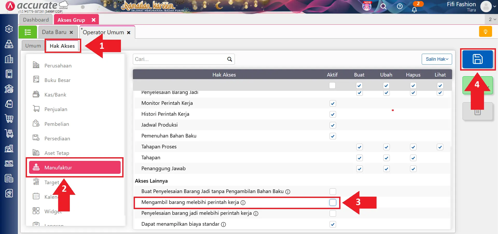 batasi pengambilan bahan baku produksi