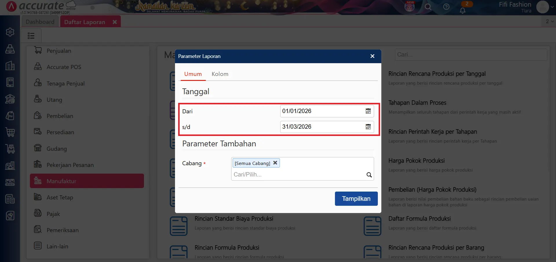 referensi proses akhir bulan perintah kerja