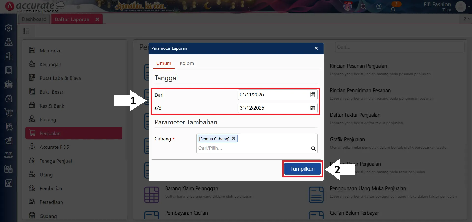 menampilkan kuantitas belum terproses di laporan DO