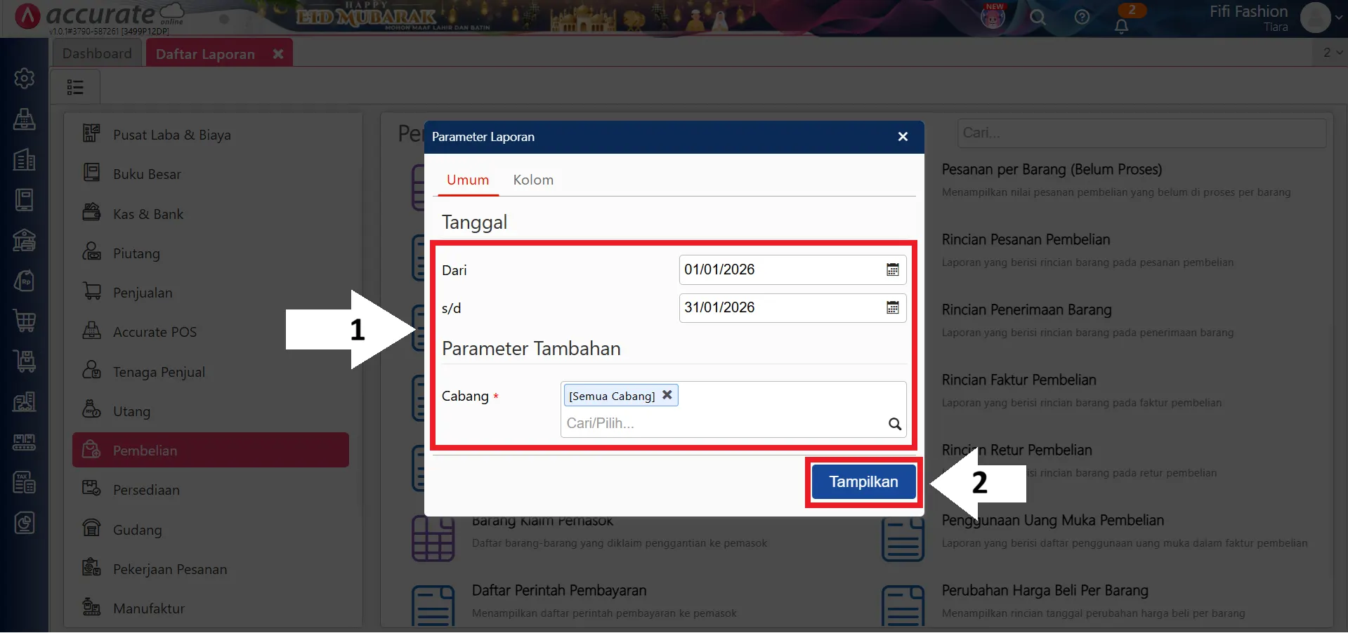 menampilkan kts. belum terproses 0 pesanan pembelian