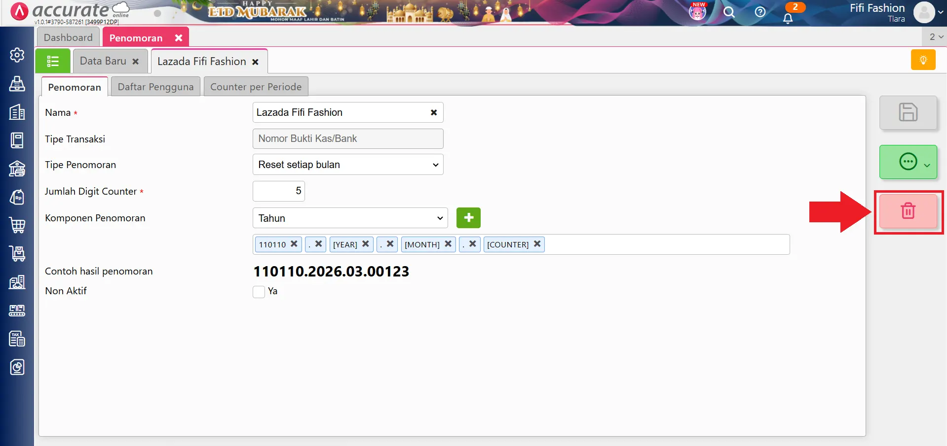 error penomoran akun perkiraan