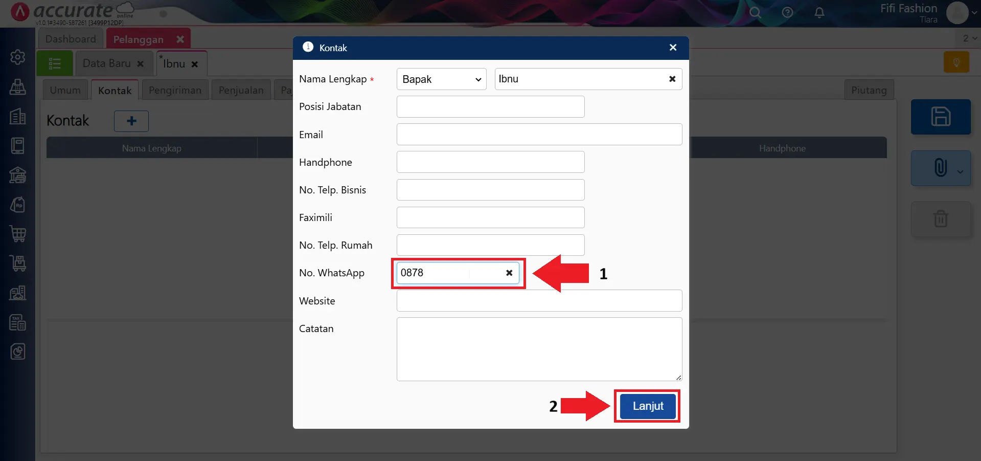 kirim faktur ke Whatsapp