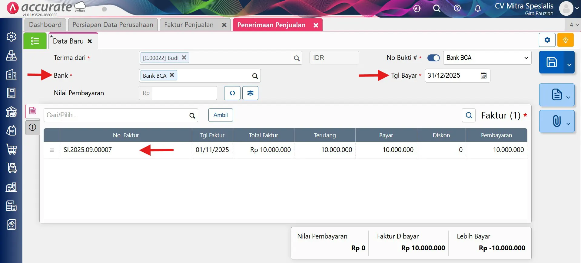 mencatat piutang tak tertagih