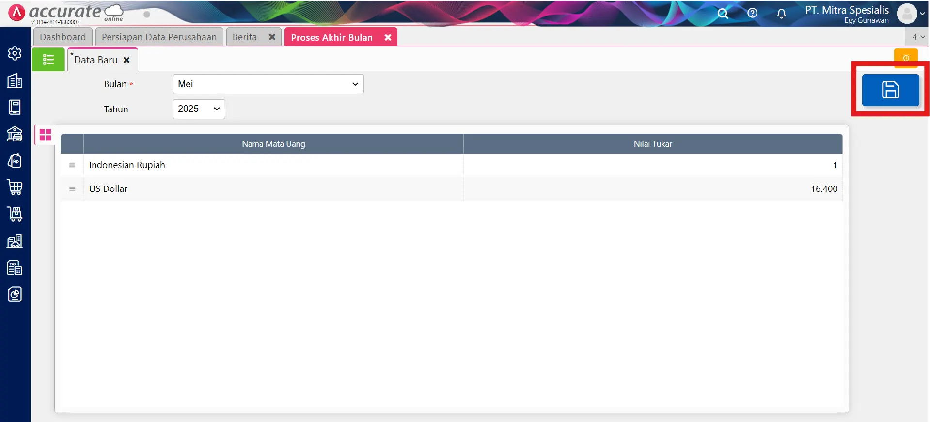 fitur proses akhir bulan