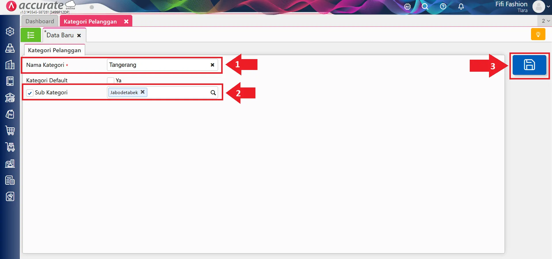 Fitur kategori pelanggan