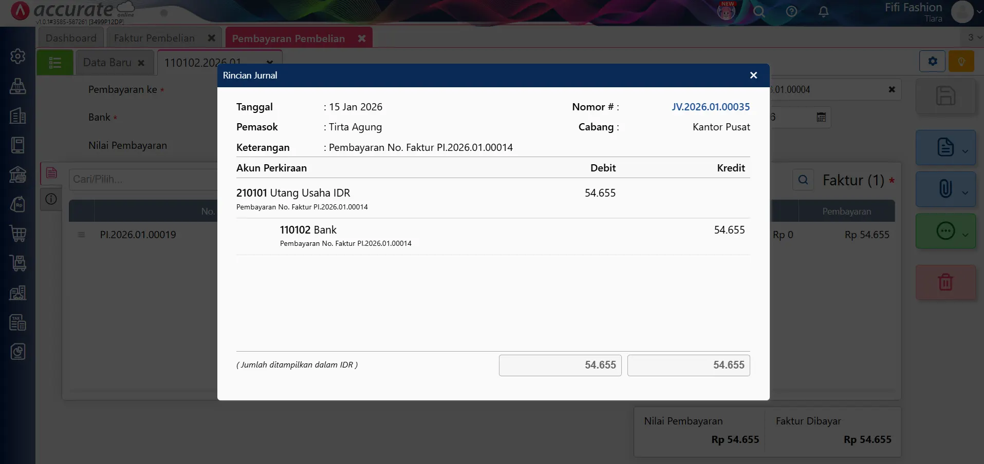 mencatat pembayaran utang PPN valas
