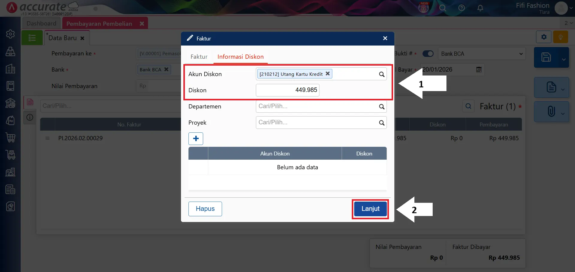 mencatat pembayaran pembelian kartu kredit
