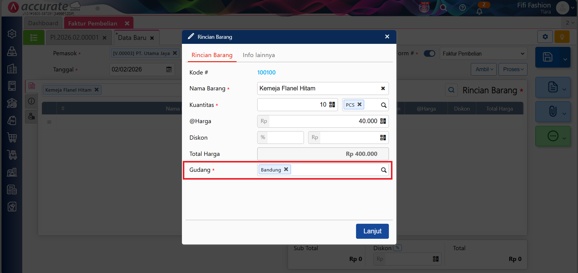 Aturan pemilihan gudang