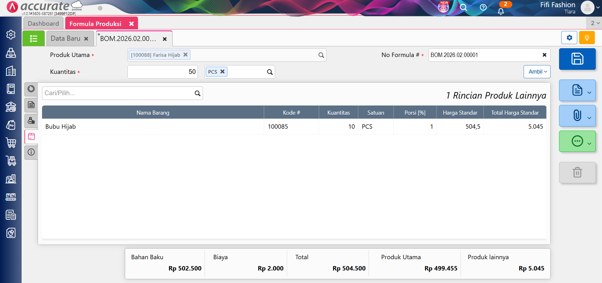 hitung progress perintah kerja