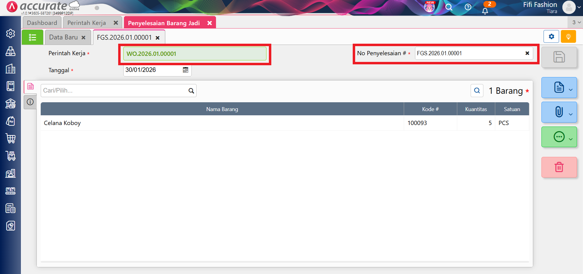 error proses akhir bulan perintah kerja