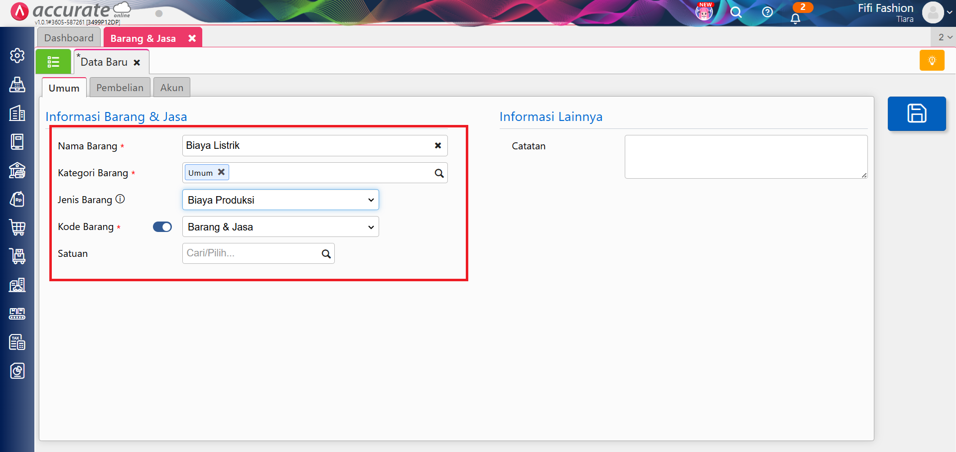 catat alokasi biaya produksi