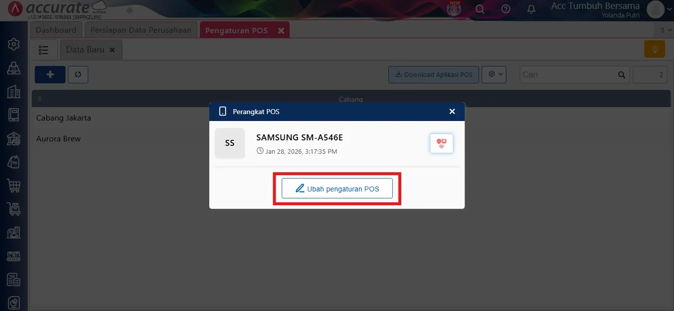 catat transaksi apos aol