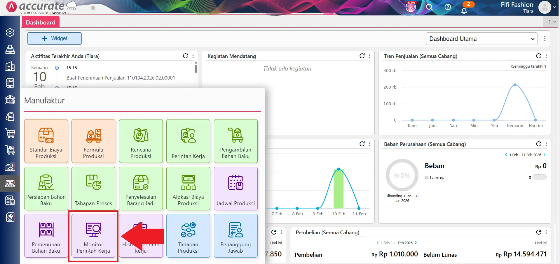 subkon biaya produksi