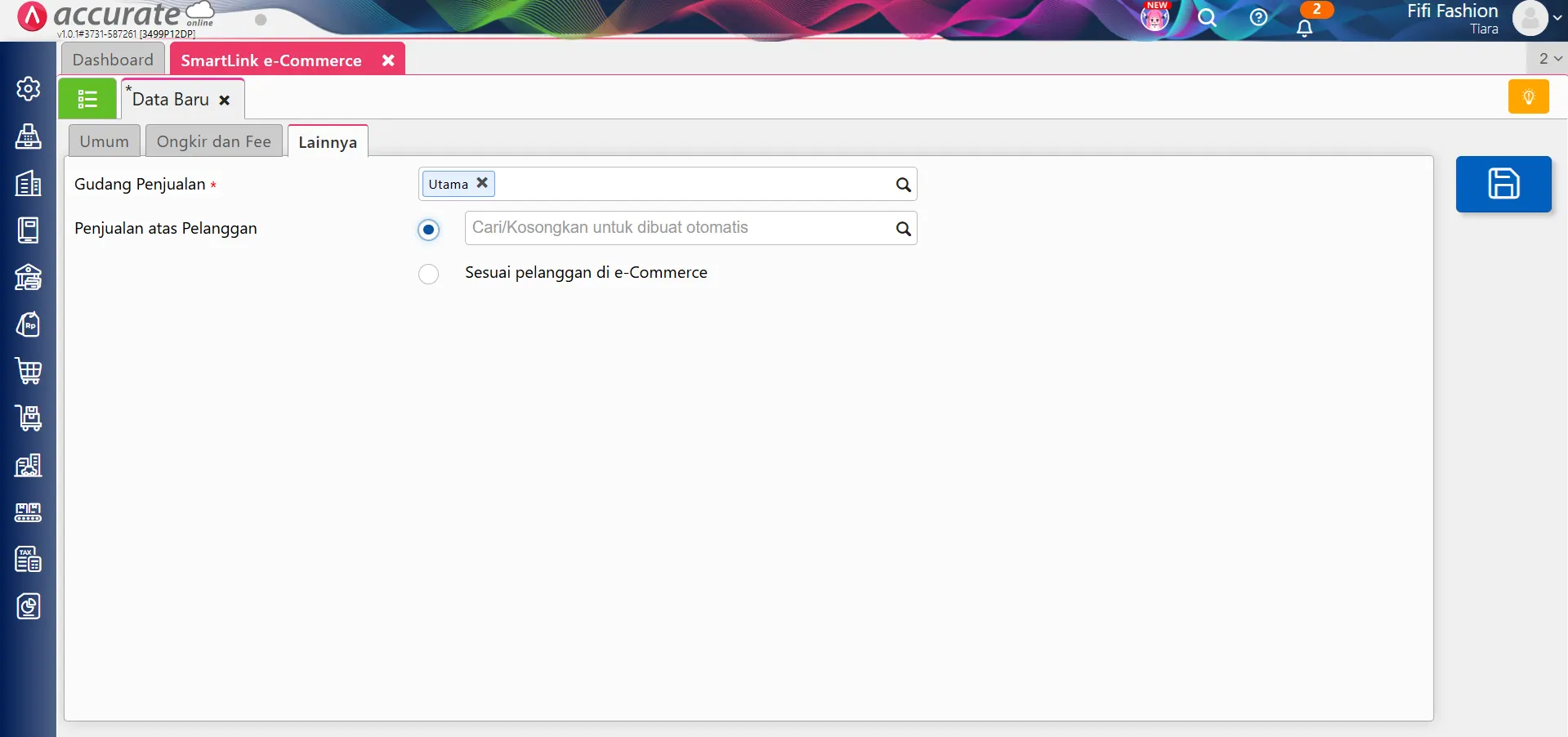 setting smartLink Tokopedia