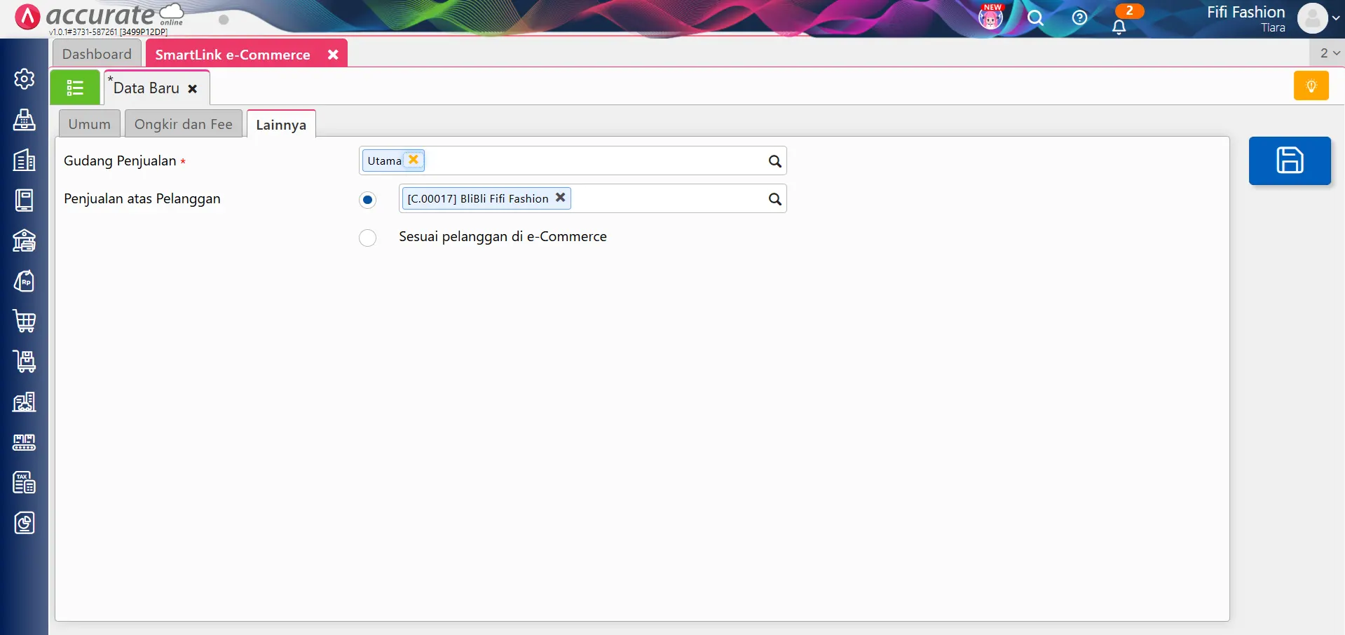 setting smartLink Blibli
