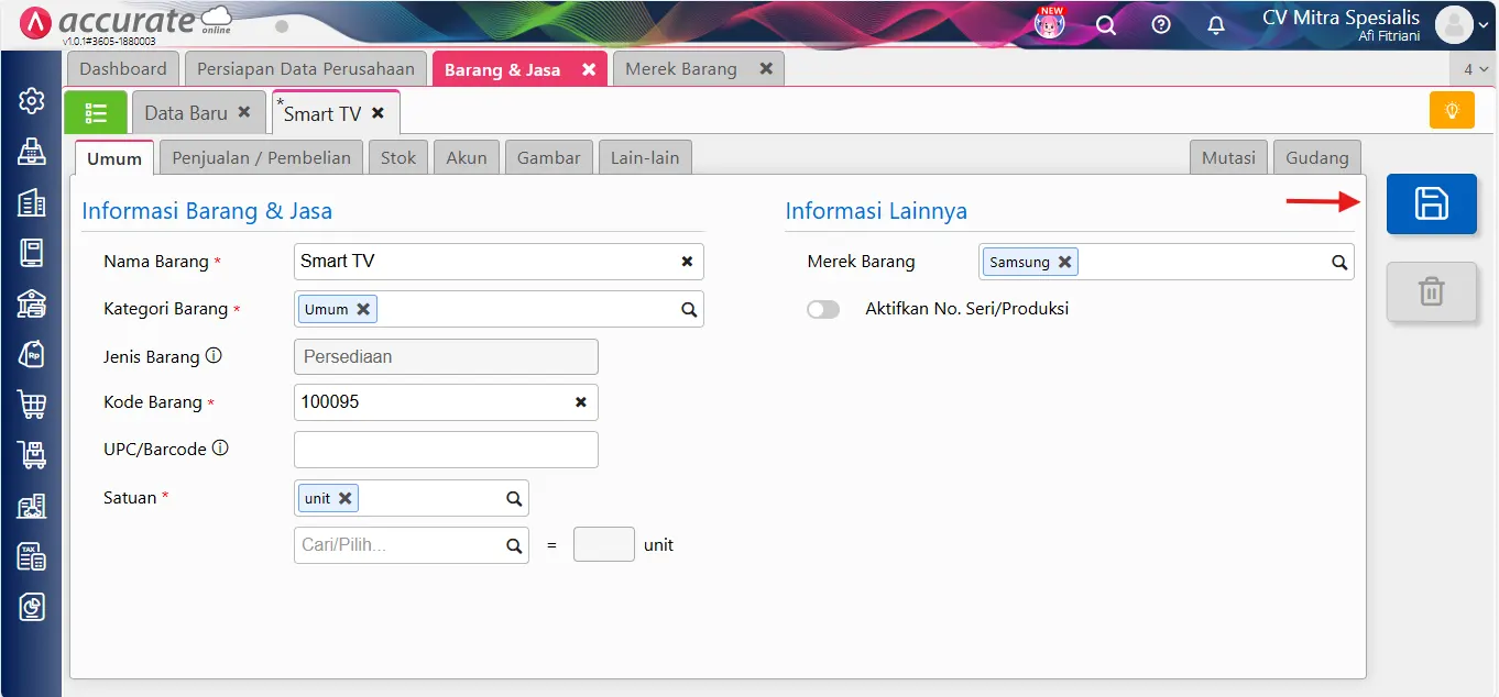 Mengisi merek barang