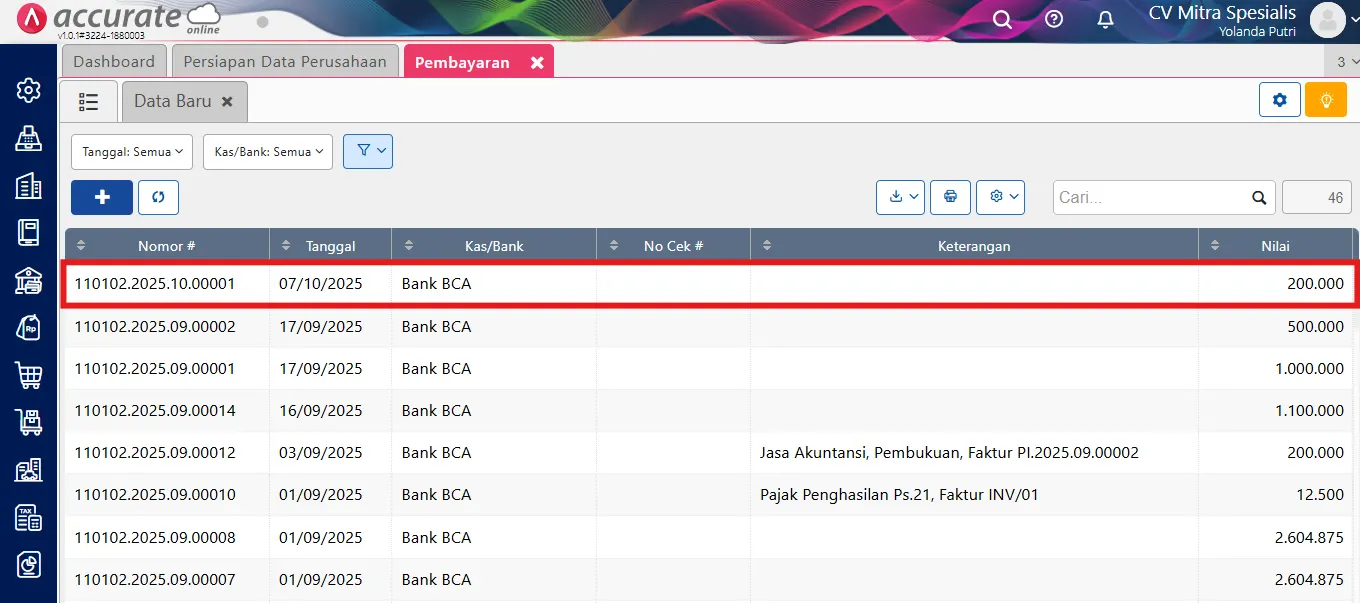 fitur transaksi favorit
