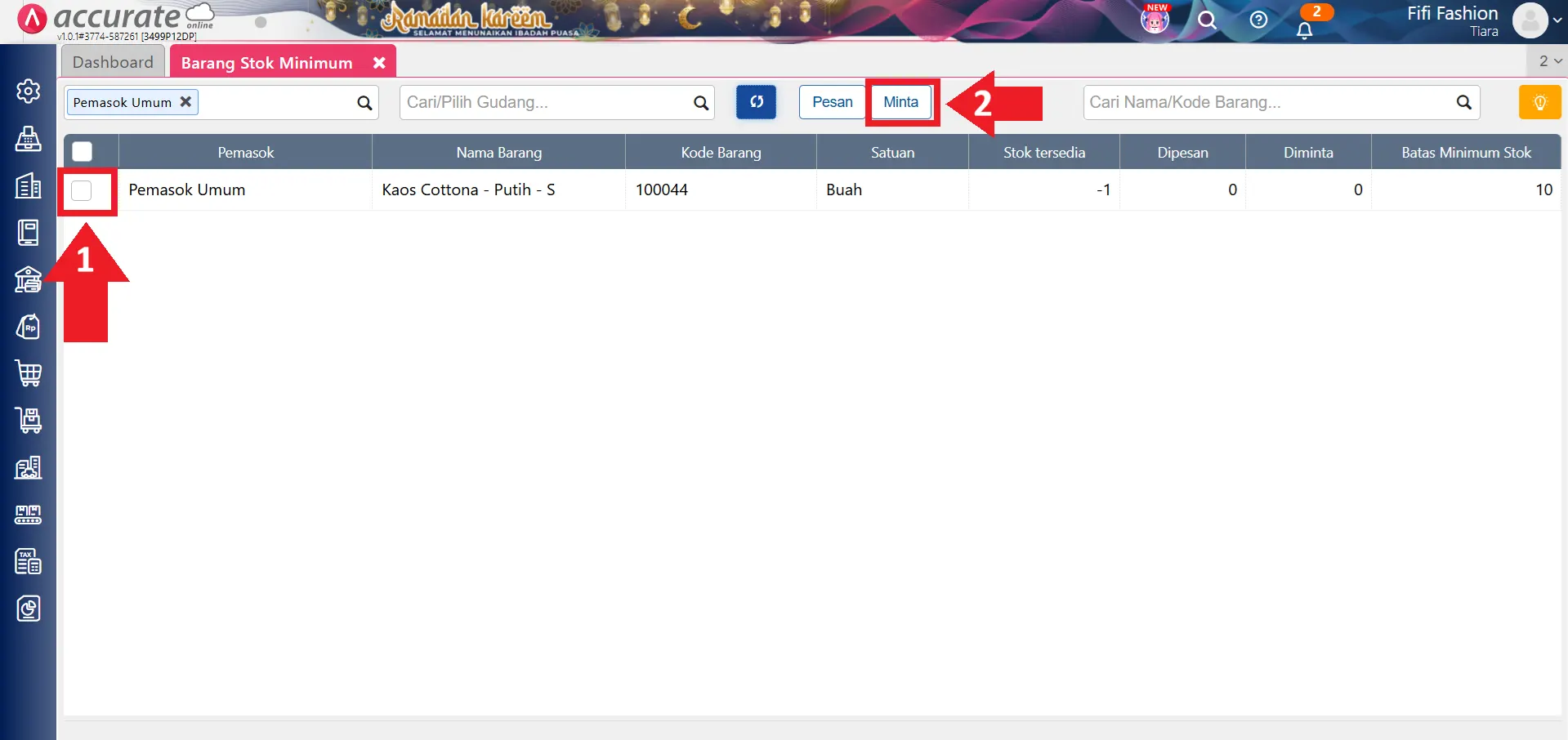 permintaan barang stok minimum