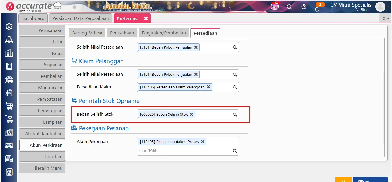 Cara mengatasi error selisih stok