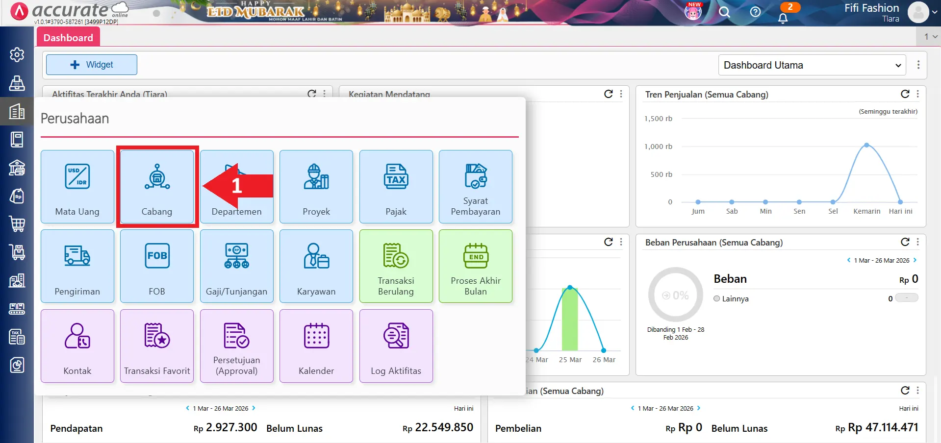 menambahkan NITKU cabang