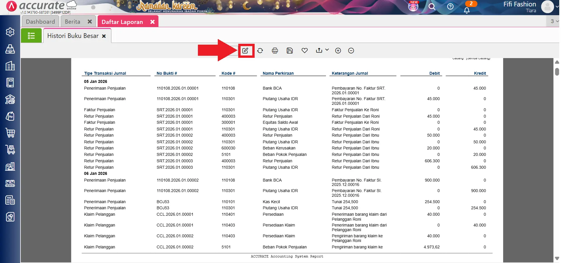 menampilkan nomor urut