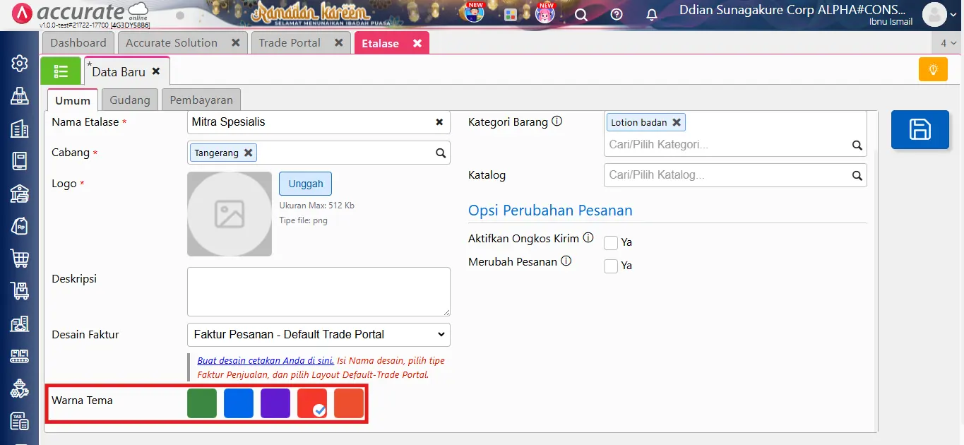 membuat dan setting etalase toko