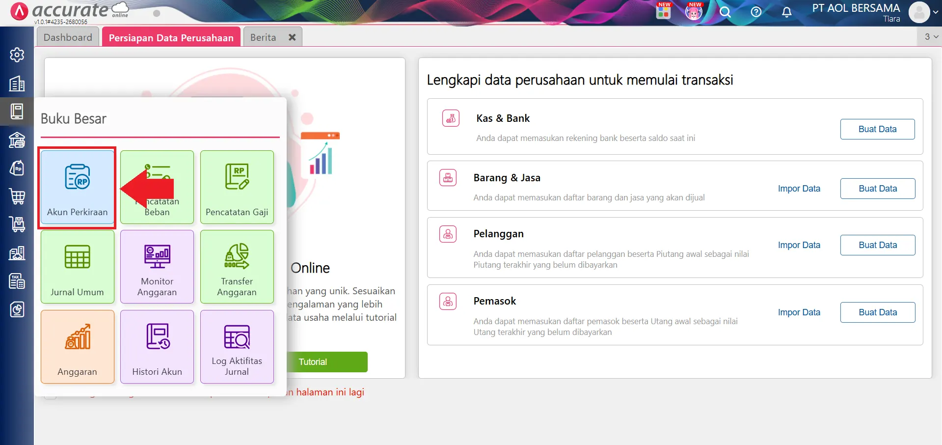 Mengisi data awal