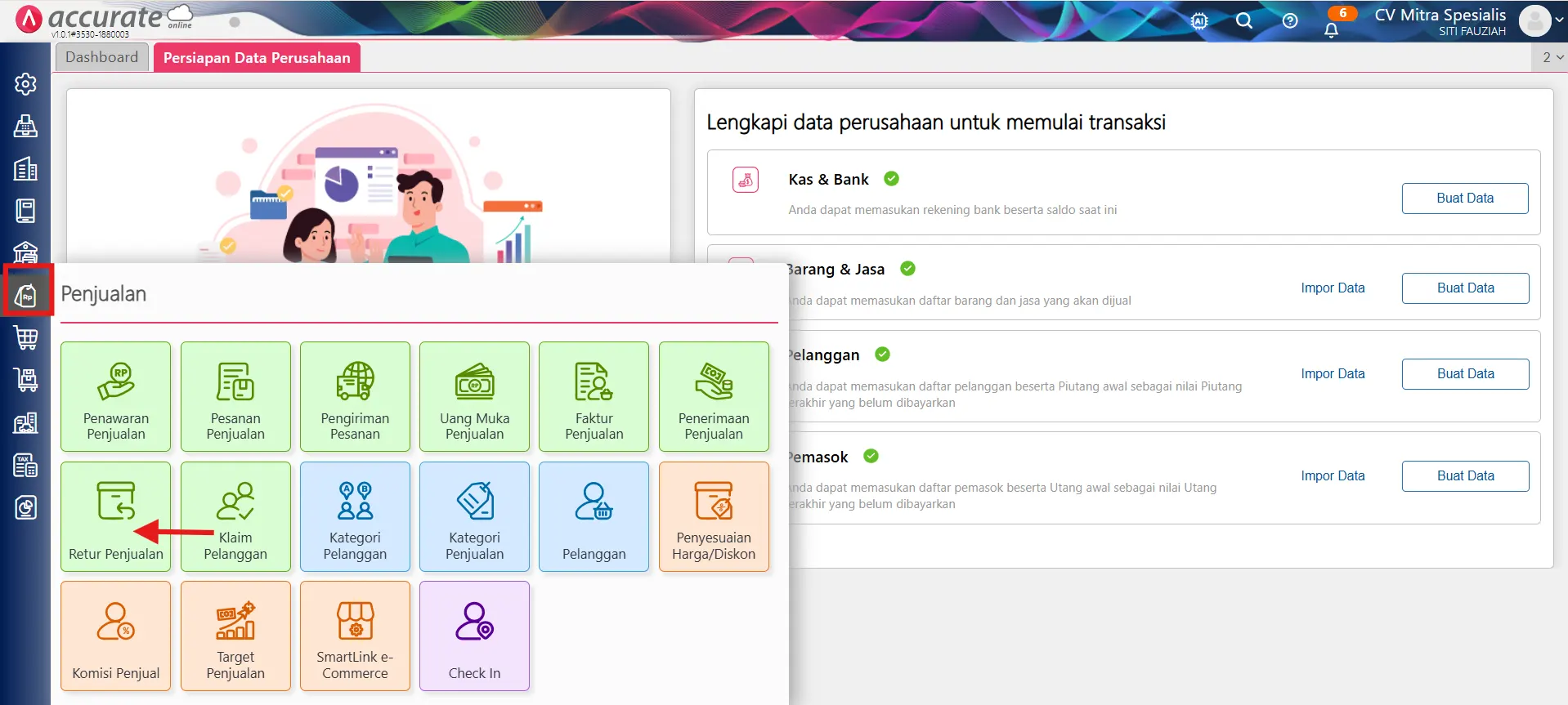 Cara mengatasi error nomor seri retur penjualan