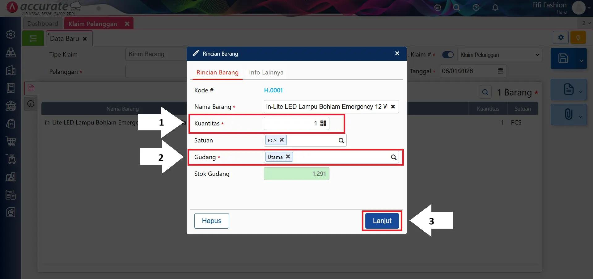 memberikan klaim pelanggan