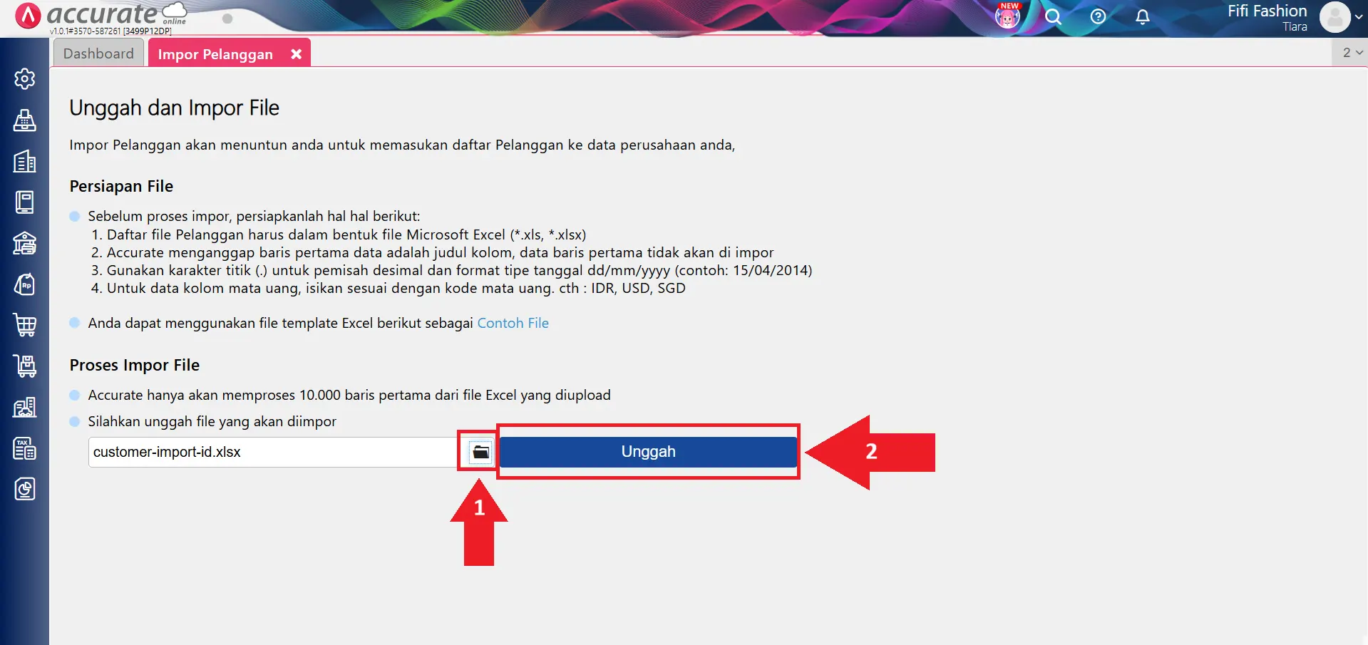impor pelanggan dengan multi akun piutang