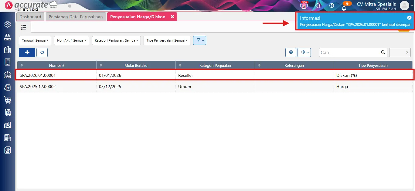 error diskon barang ganda