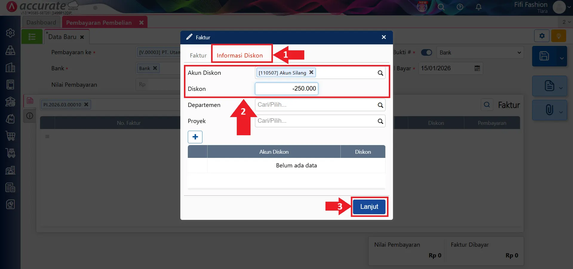 mencatat kelebihan pembayaran pembelian