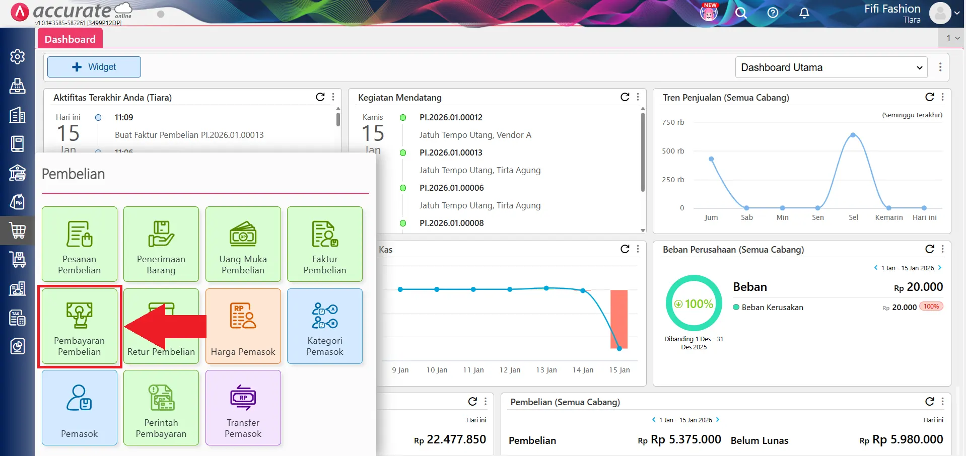 mencatat pembayaran utang PPN valas