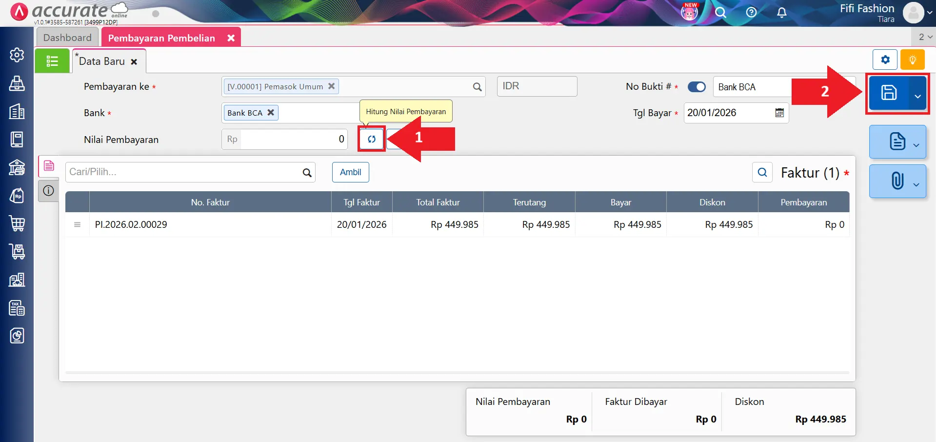 mencatat pembayaran pembelian kartu kredit