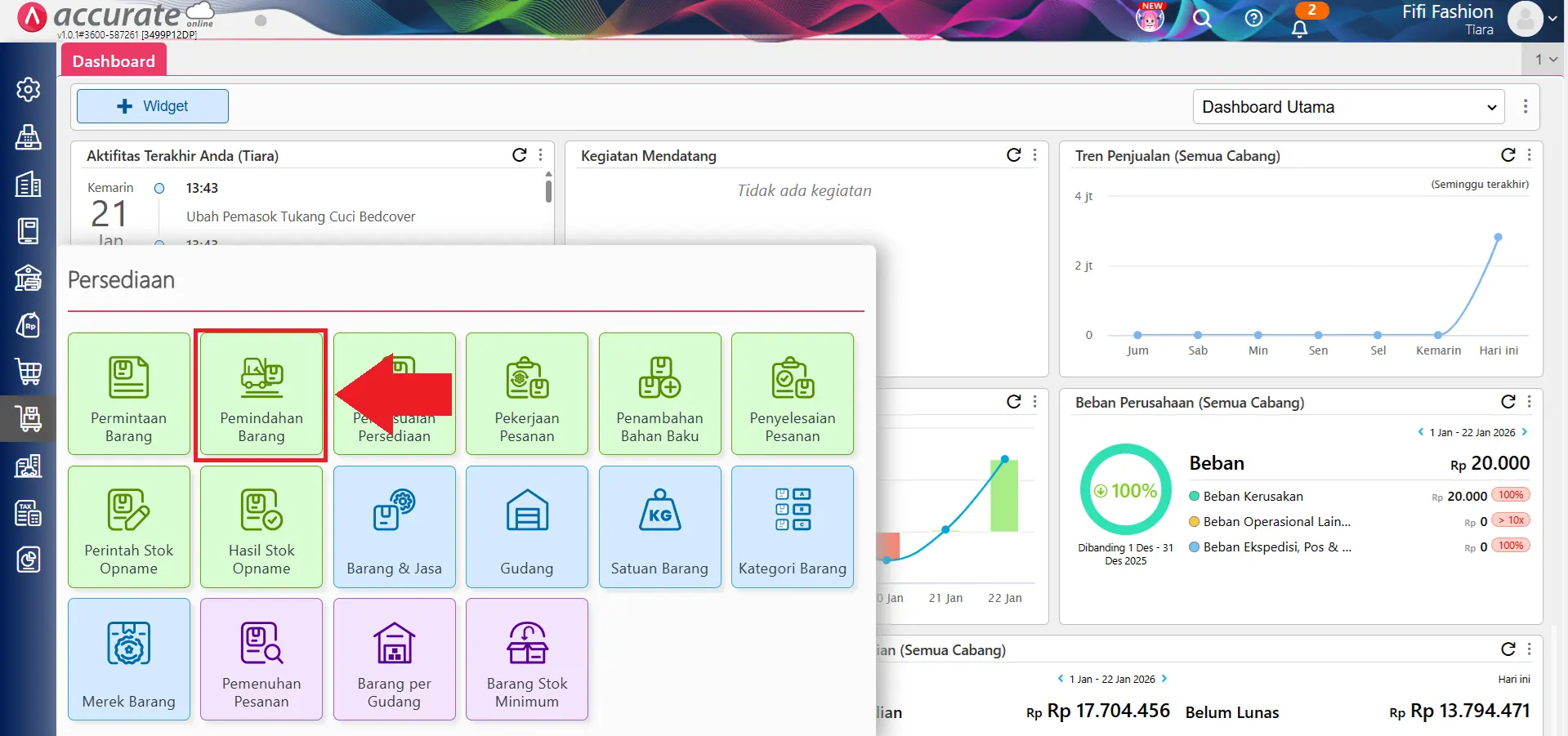 Mencatat permintaan kirim barang