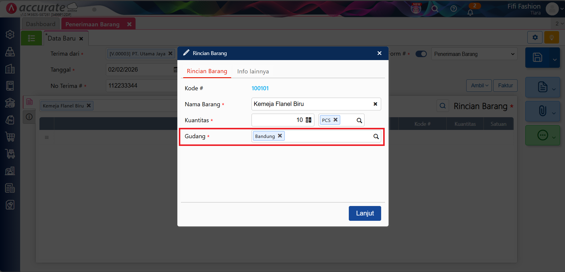 Aturan pemilihan gudang