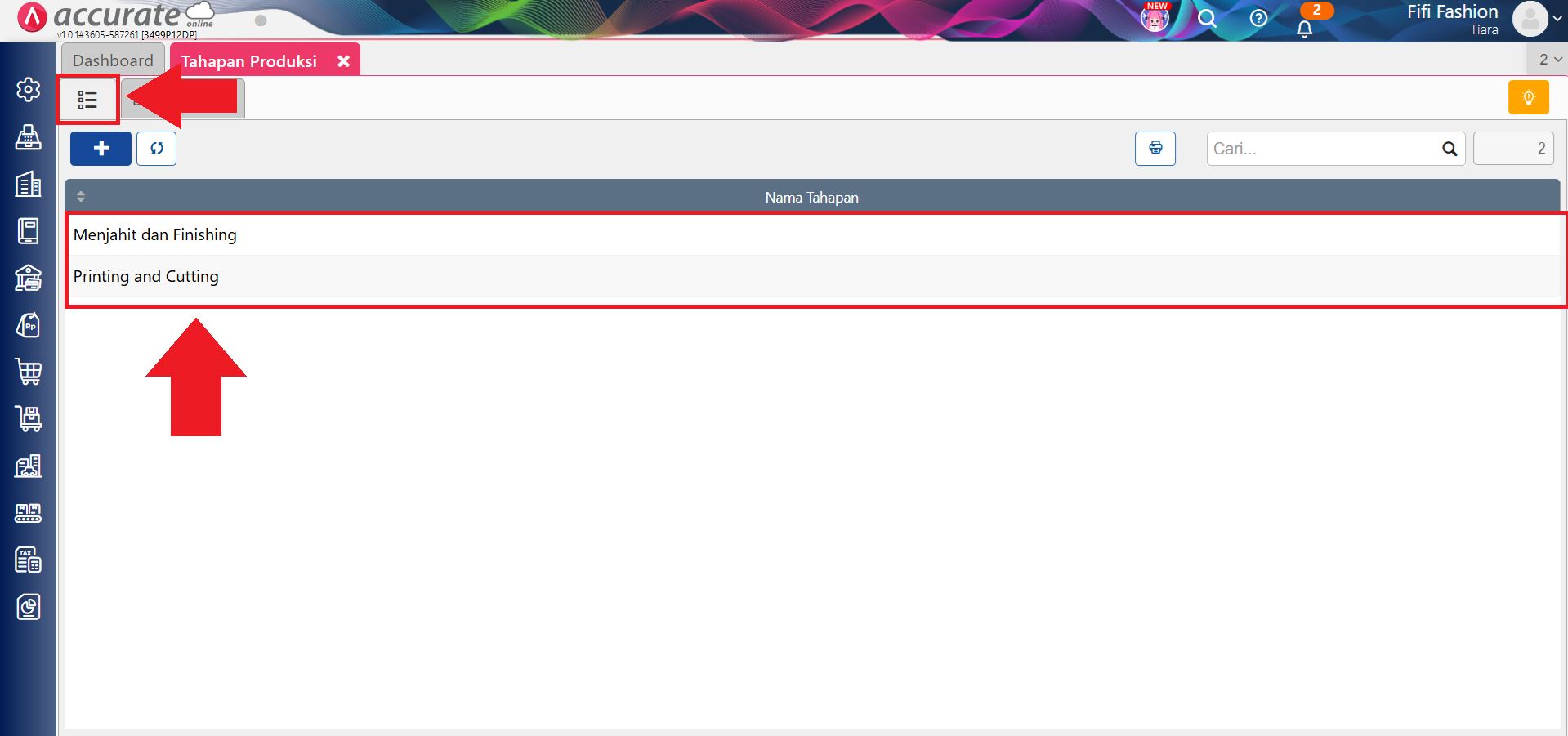 perintah kerja dengan tahapan proses