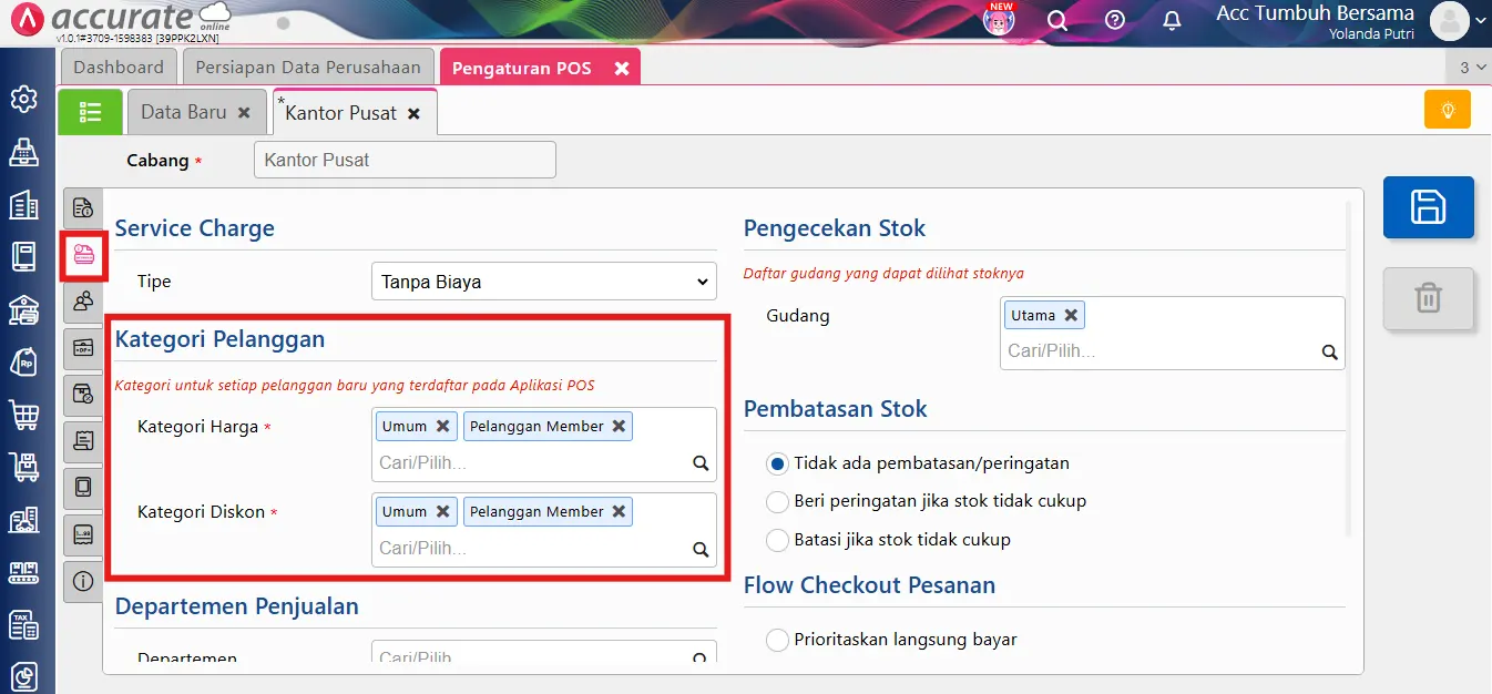 menentukan kategori penjualan pada pelanggan