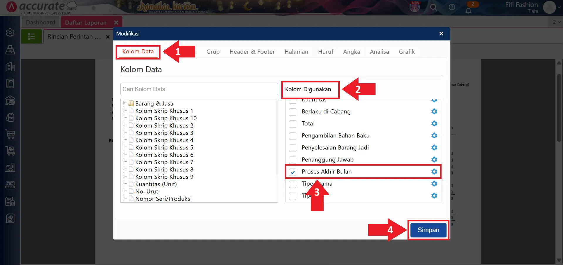 referensi proses akhir bulan perintah kerja